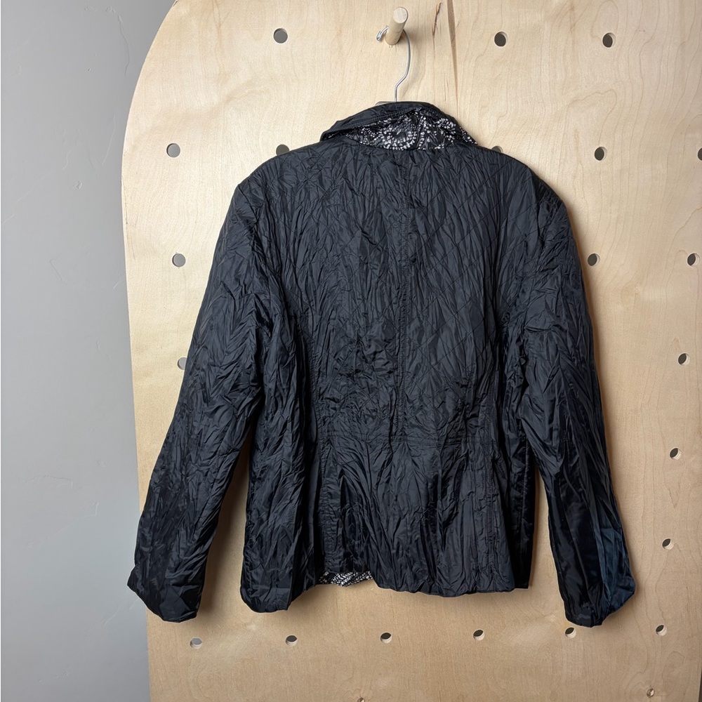 NWT $139 Chico’s Crinkle Reverse Pauley Jacket – Black/White – Size 3 (16/18) - Picture 8 of 9